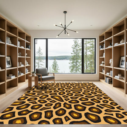 Golden Brown Animal Spot Rug