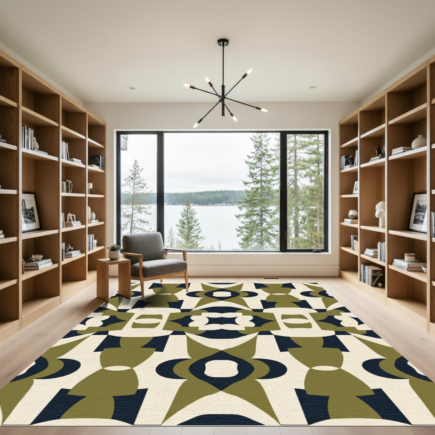 Retro Abstract Geometric Tessellation Rug