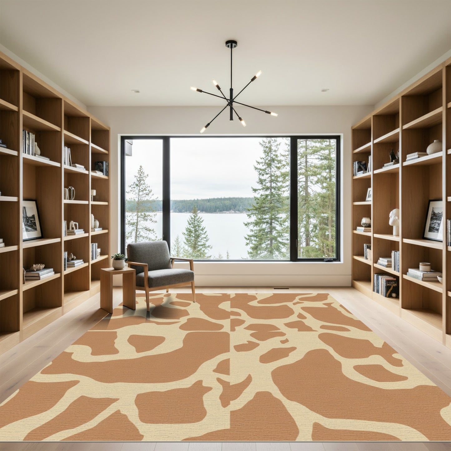 Tan Gold Giraffe Spot Patchwork Rug