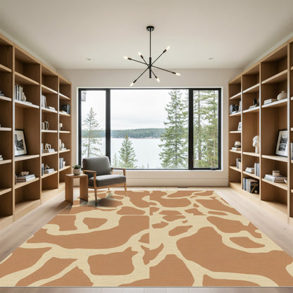 Tan Gold Giraffe Spot Patchwork Rug