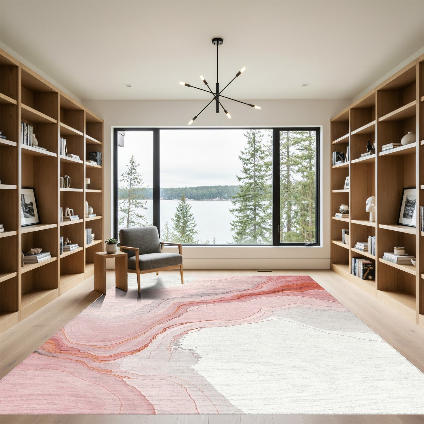 Abstract Layered Fluid Contours Rug