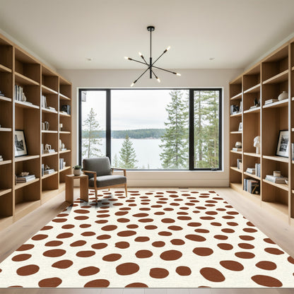 Brown Spots Cream Ground Scatter Rug