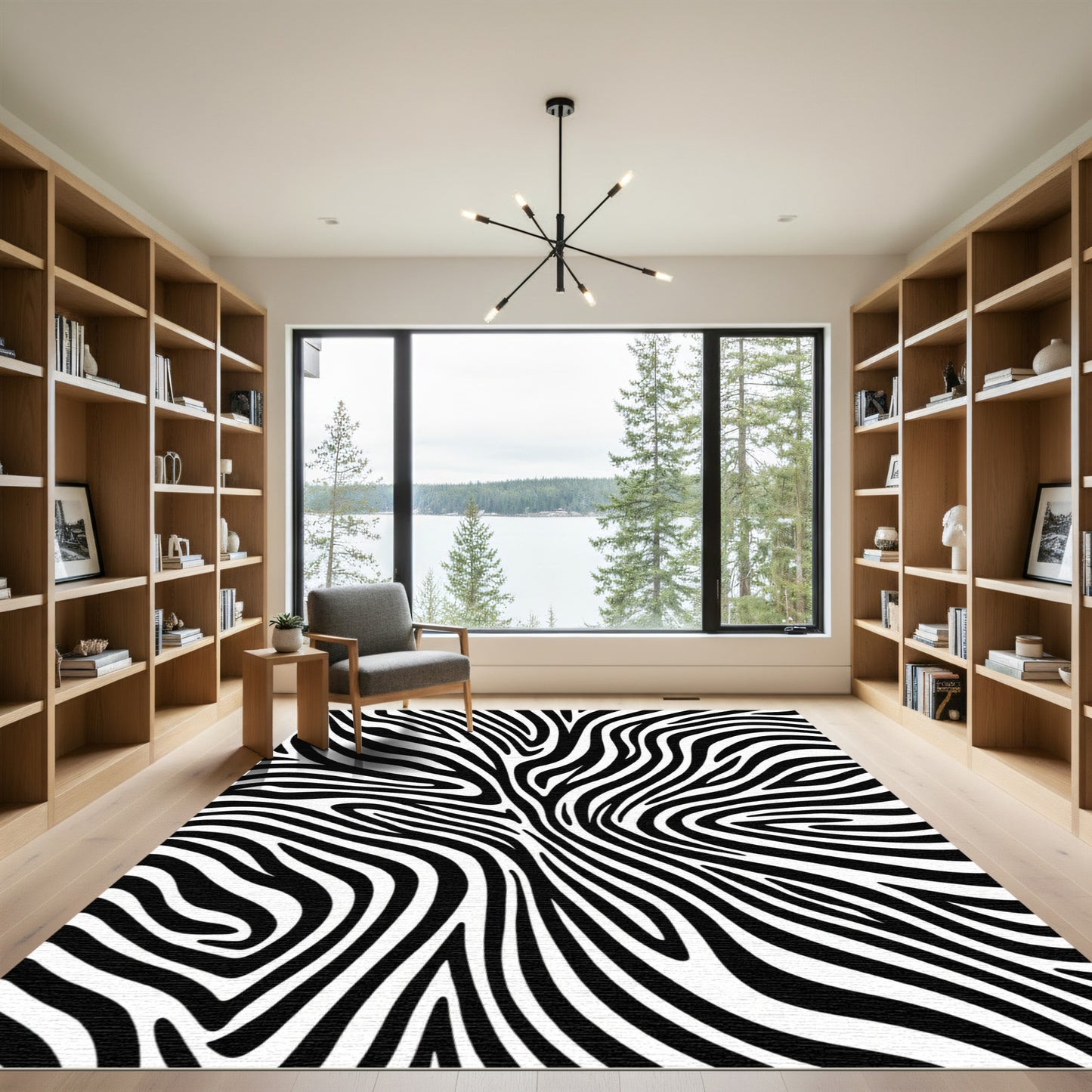 Bold Black and White Zebra Stripe Rug