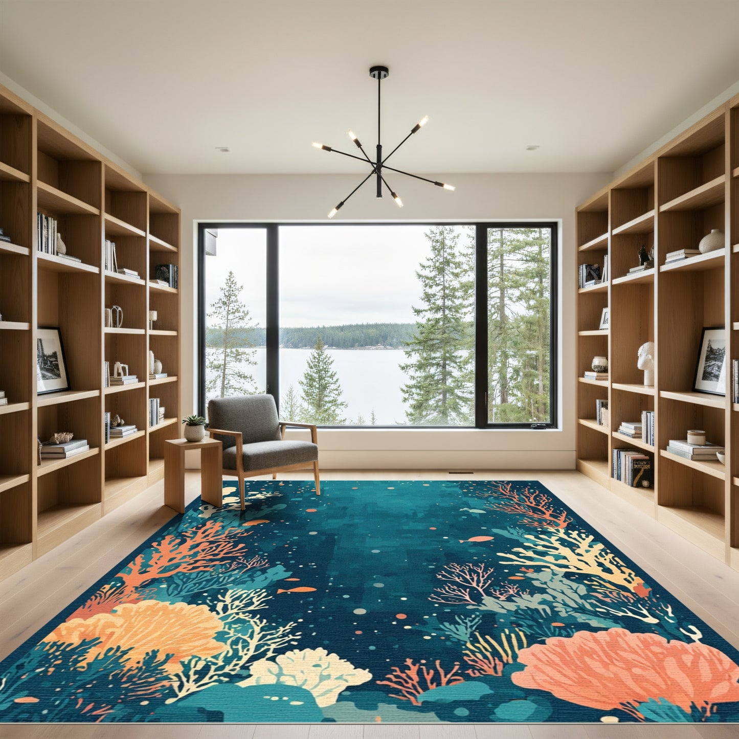 Coral Reef With Fish Swirling Rug