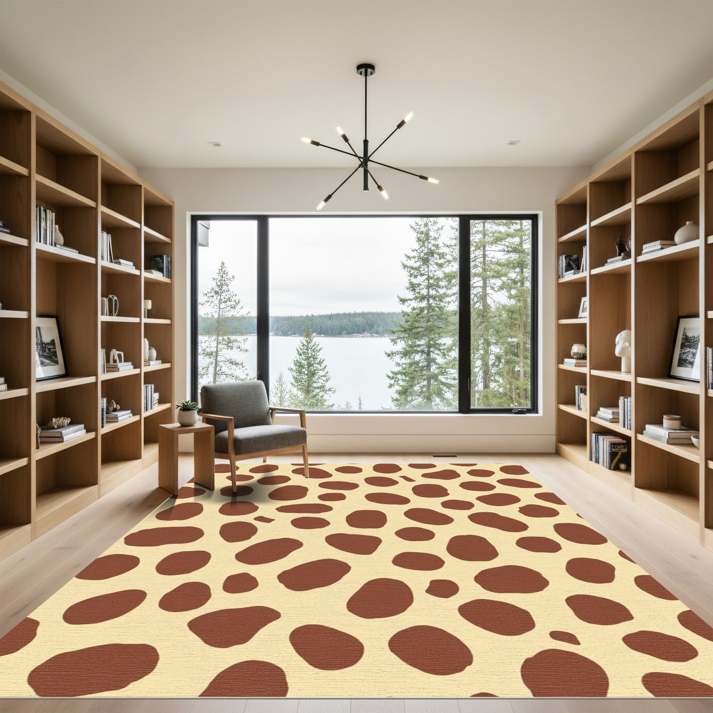 Golden Brown Spotty Spots Rug