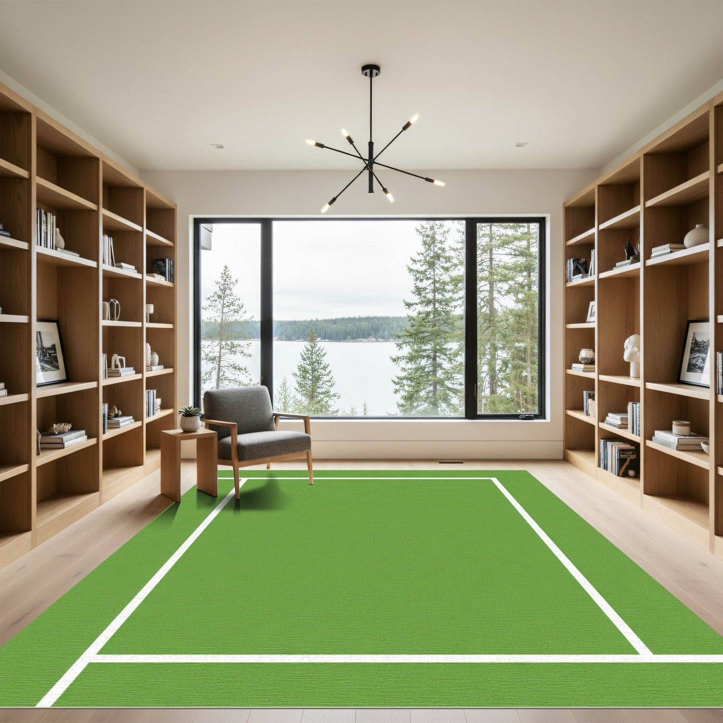 Emerald Grid Clean Lines Rug