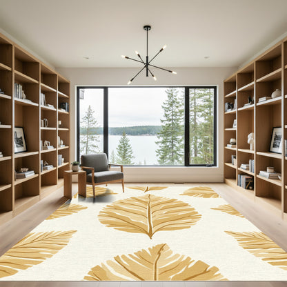 Golden Natural Leaf Tones Rug