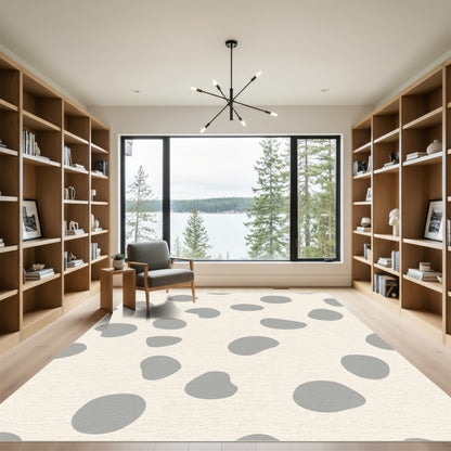 Cream Gray Blob Scatter Rug