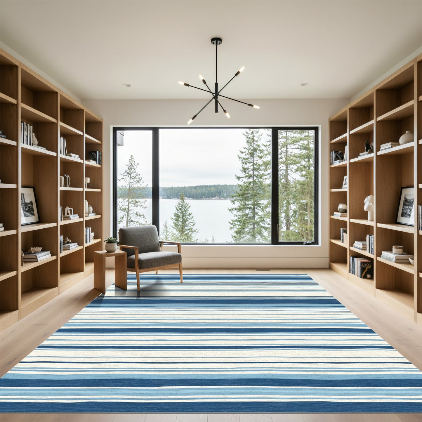 Coastal Blue Stripe Harmony Rug