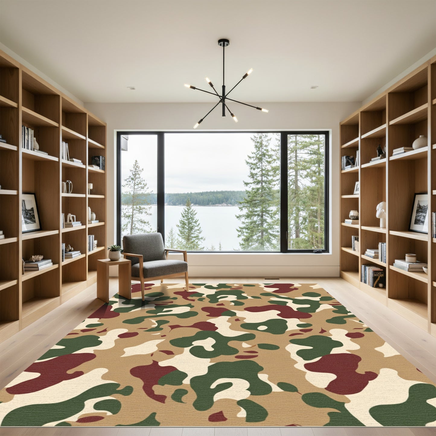 Woodland Camouflage Shapes Rug