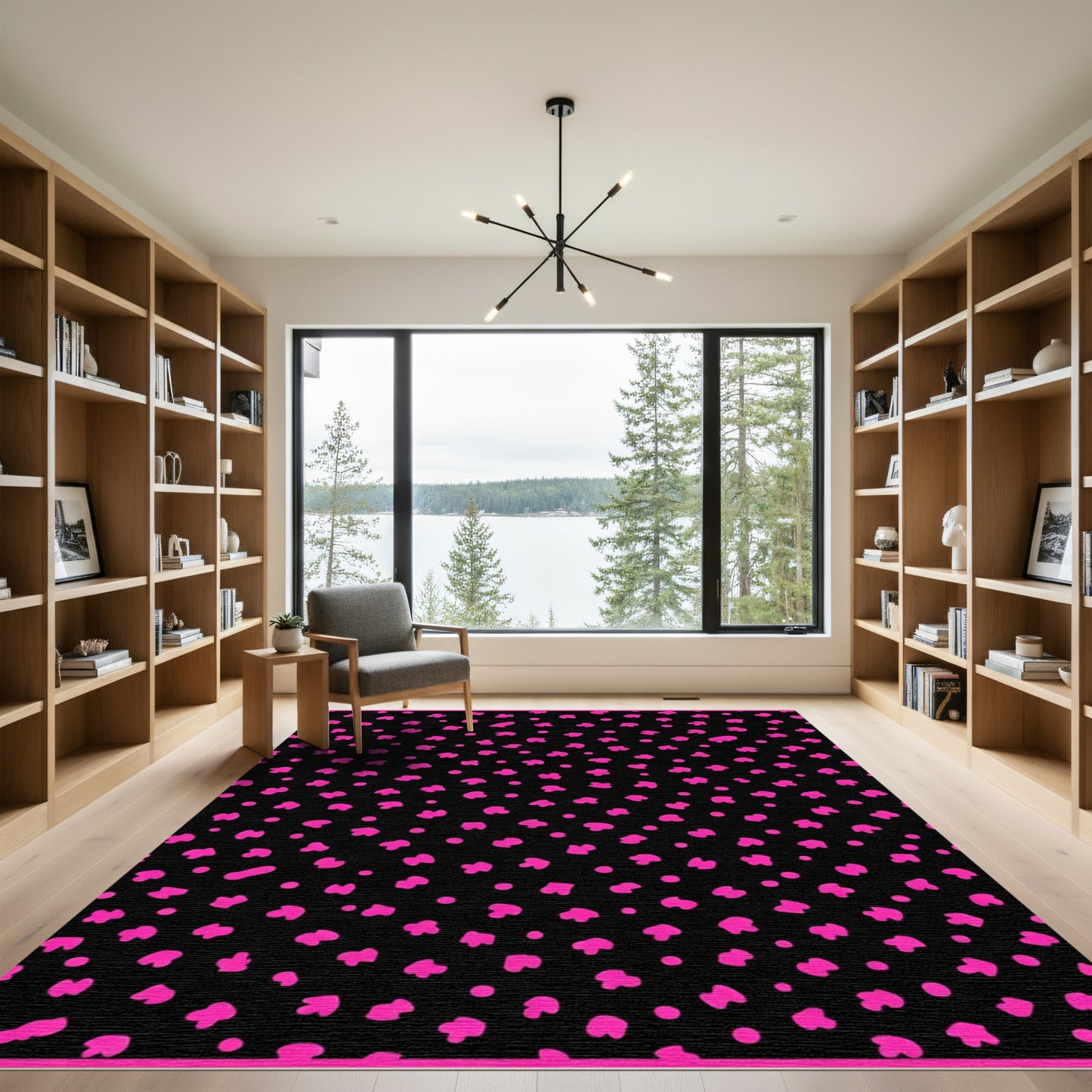 Hot Pink Scattered Spots Rug