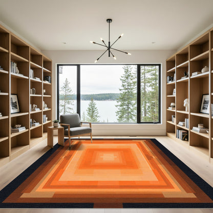 Warm Orange Squared Gradient Rug