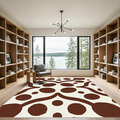 Crimson Organic Dot medallion Rug