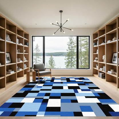Modern Geometric Block Abstract Rug