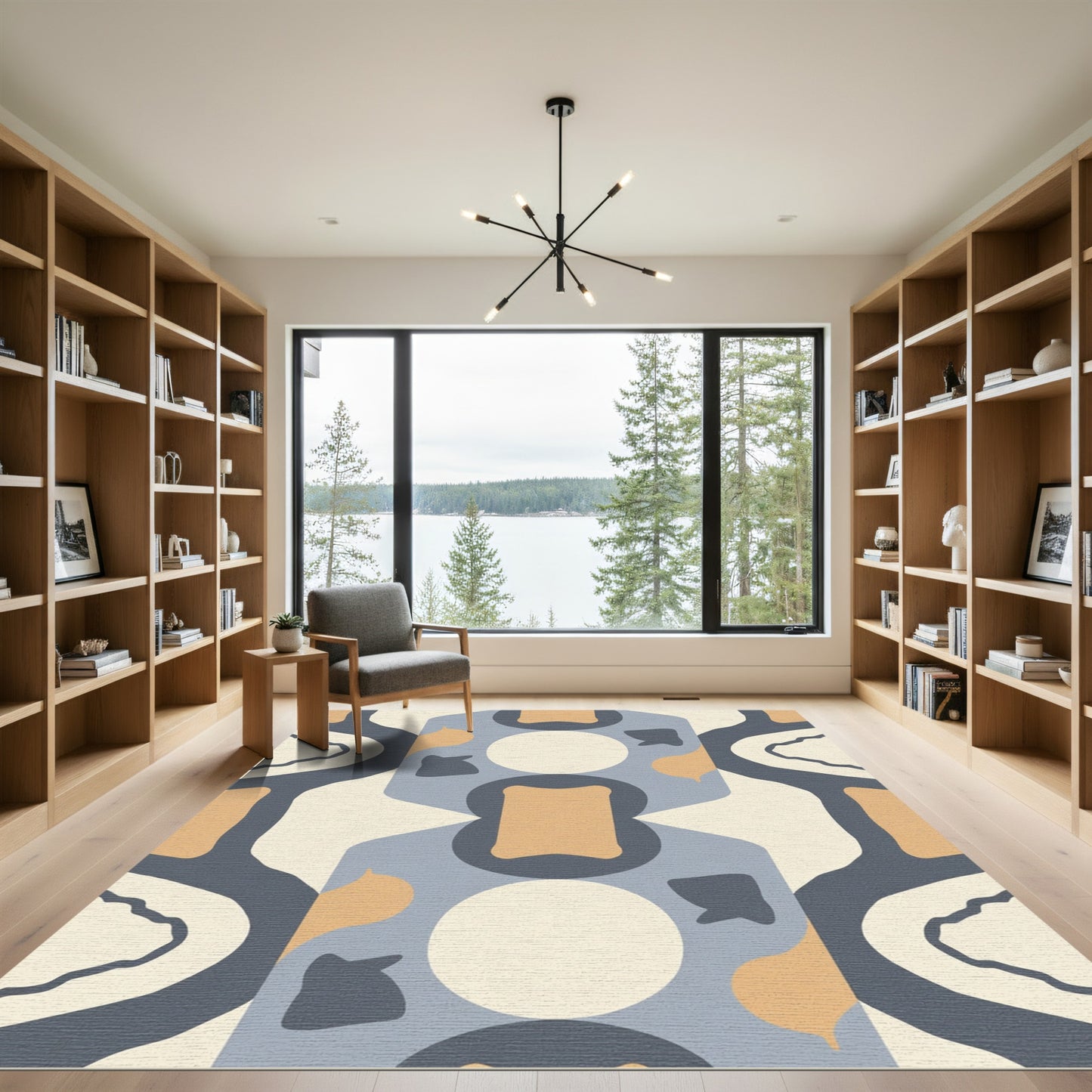 Mid Century Modernist Abstract Shapes Rug