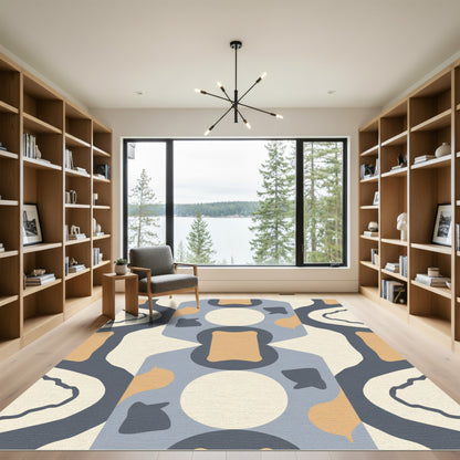 Mid Century Modernist Abstract Shapes Rug