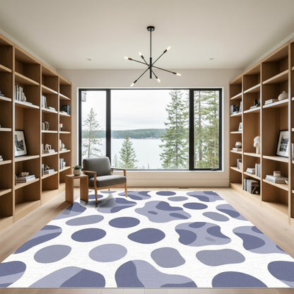 Periwinkle Abstract Blob Shape Rug
