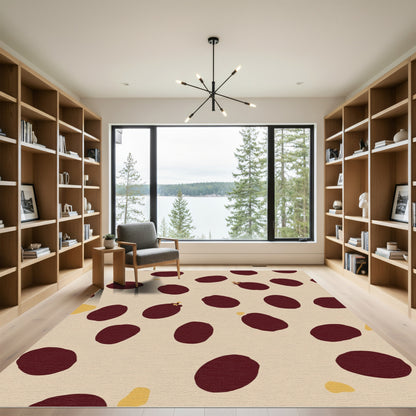 Crimson Ovals Textured Background Rug