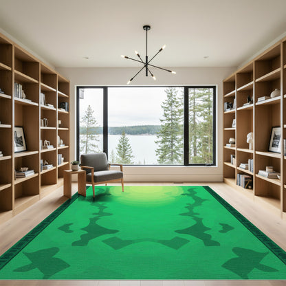 Ethereal Green Abstract Organic Shapes Rug