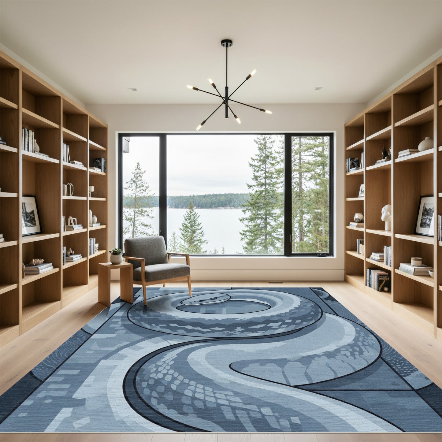 Serpentine Slate Geometric Serpent Rug