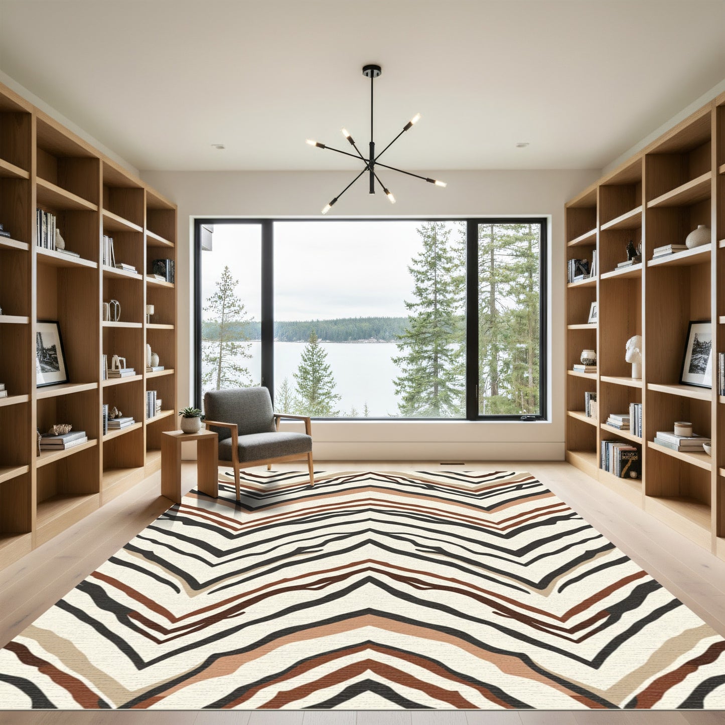 Earthy Zigzag Animal Stripe Rug