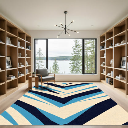 Bold Geometric Chevron Lines Rug