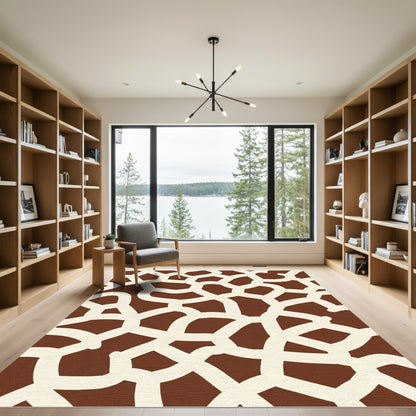 Brown Cream Giraffe Spots Rug