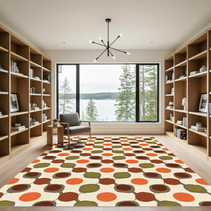 Mid Century Modern Dot Chain Rug