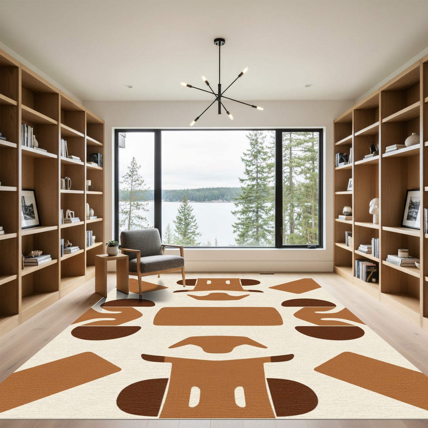 Terracotta Earth Abstract Forms Rug