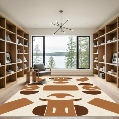Terracotta Earth Abstract Forms Rug