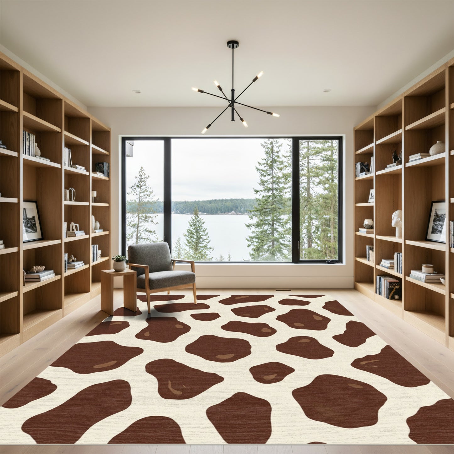 Brown Cream Holstein Spot Rug