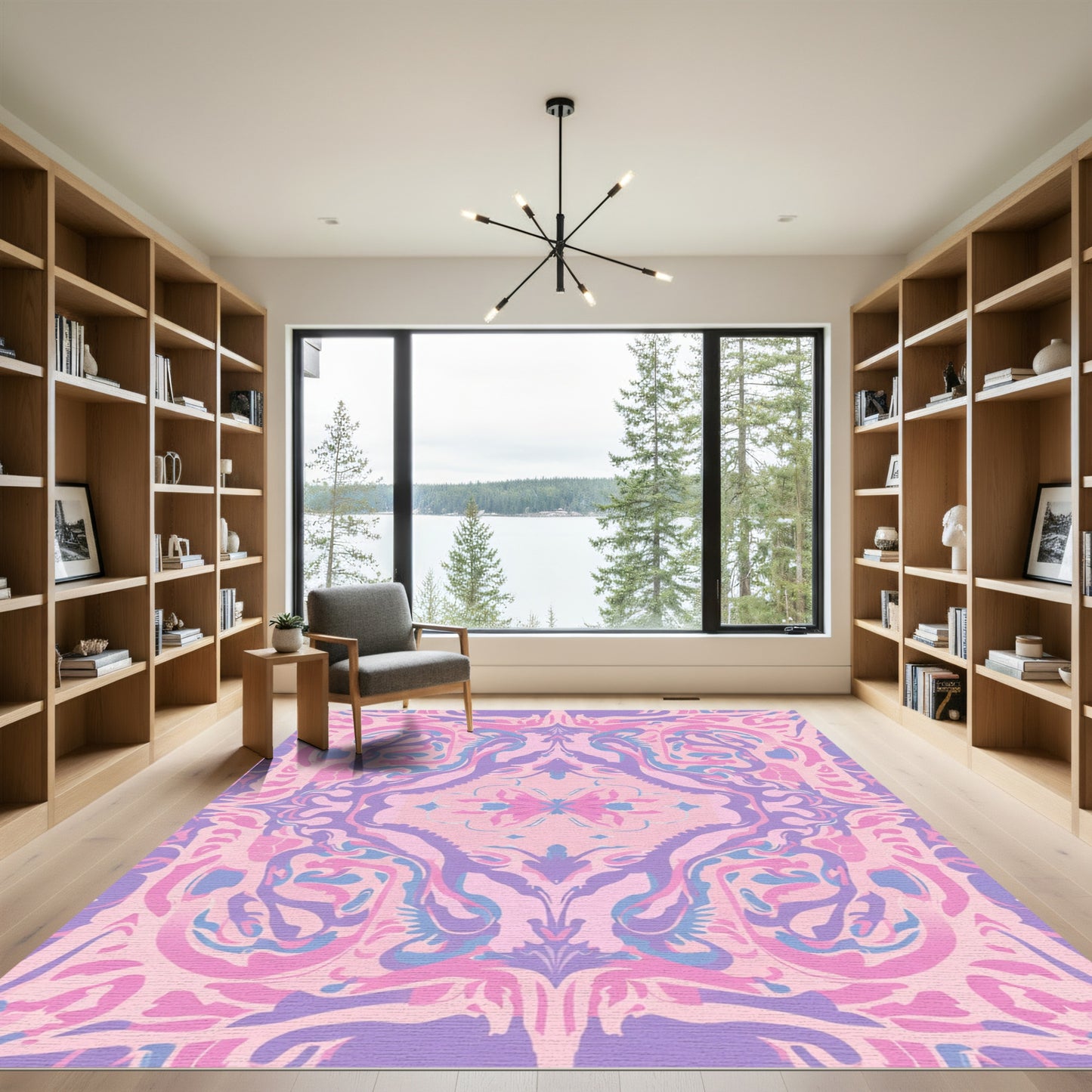 Pastel Psychedelic Swirl Medallion Rug