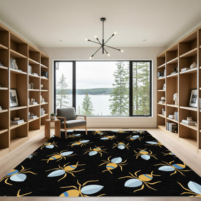 Yellow Blue Ant All Over Rug