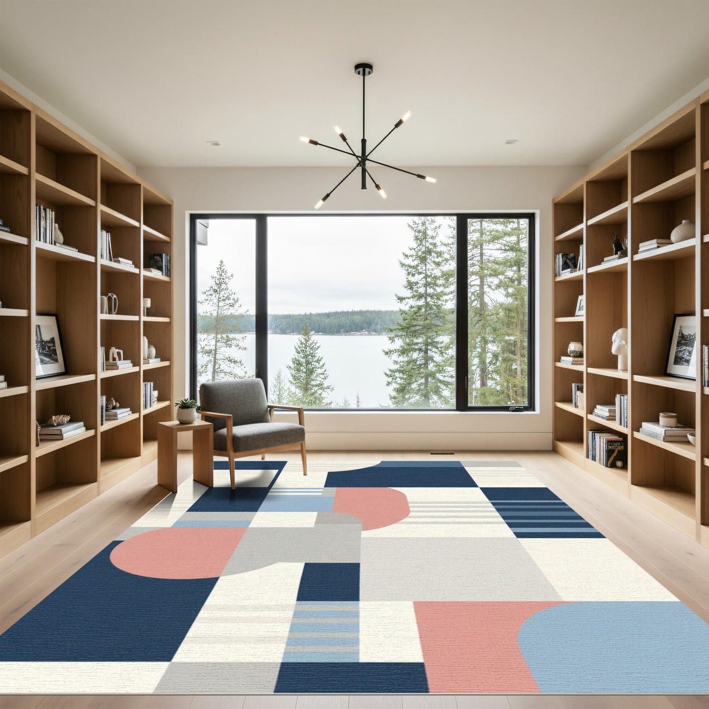 Modern Abstract Geometric Shapes Rug
