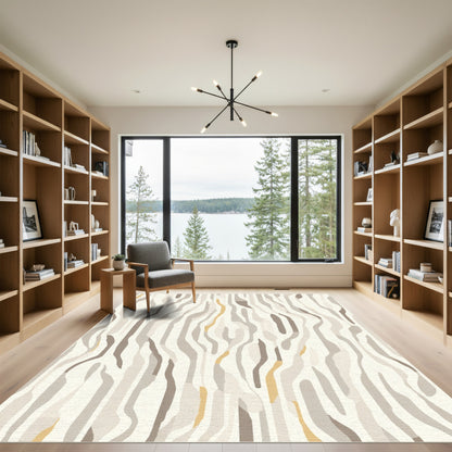 Earthy Abstract Vertical Stripe Rug
