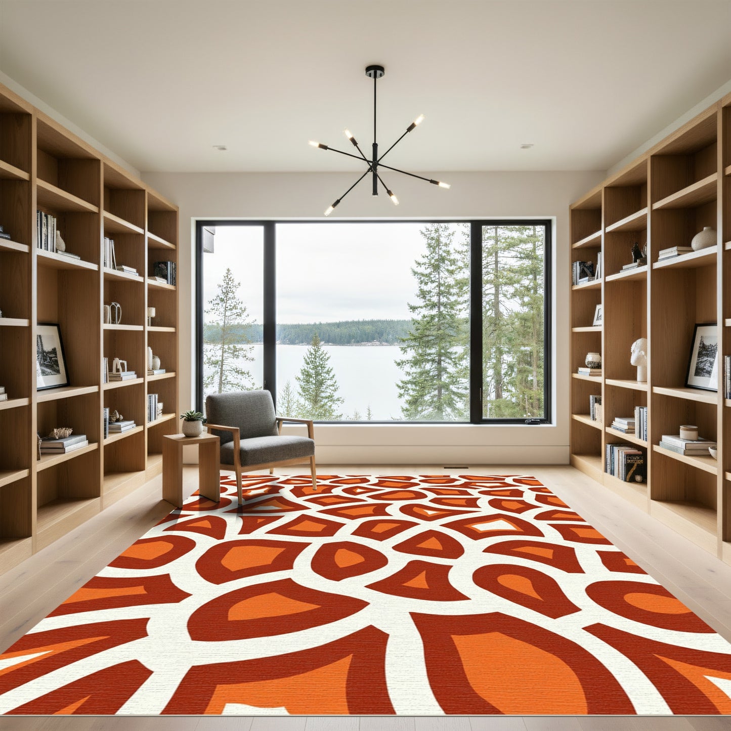 Terra Cotta Organic Irregular Shapes Rug