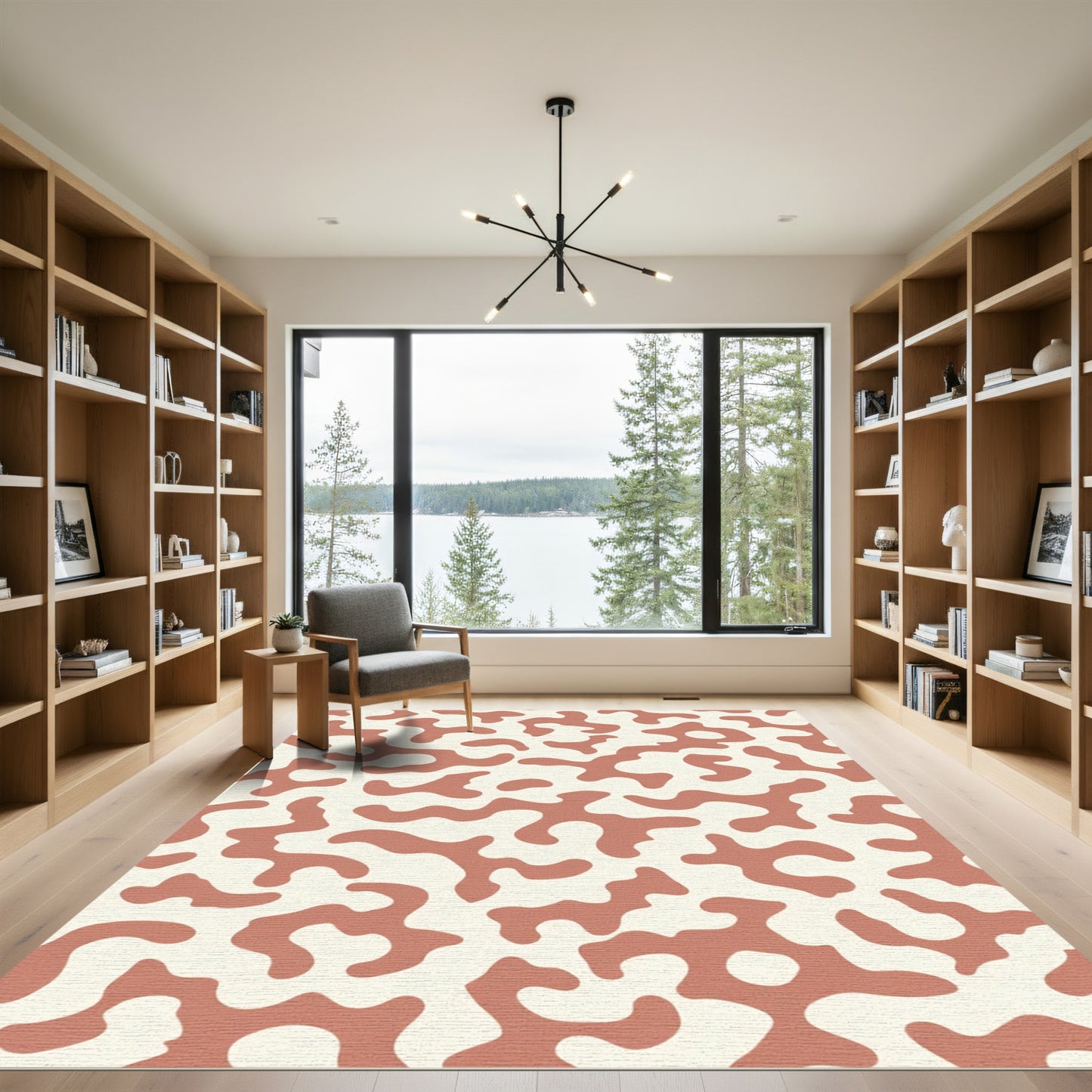 Terracotta Organic Amoeba Abstract Rug