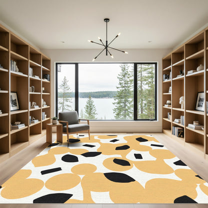 Abstract Ochre Blob Spot Rug