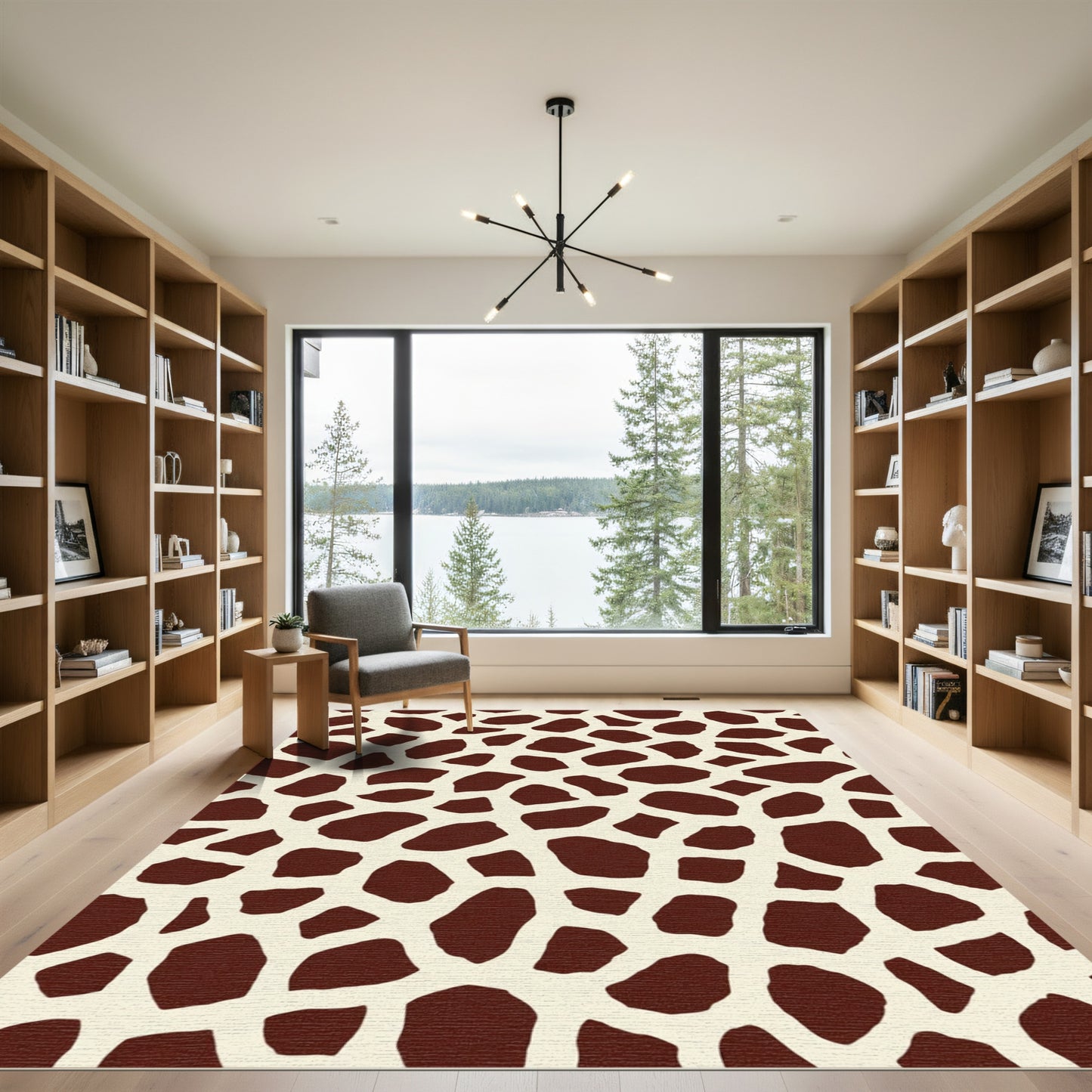 Brown Cream Giraffe Spots Rug