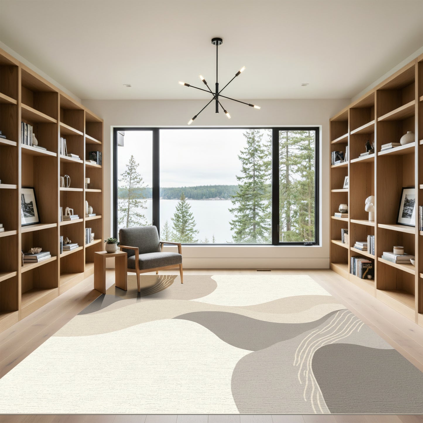 Earthy Neutral Organic Flow Rug