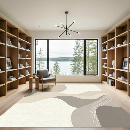 Earthy Neutral Organic Flow Rug