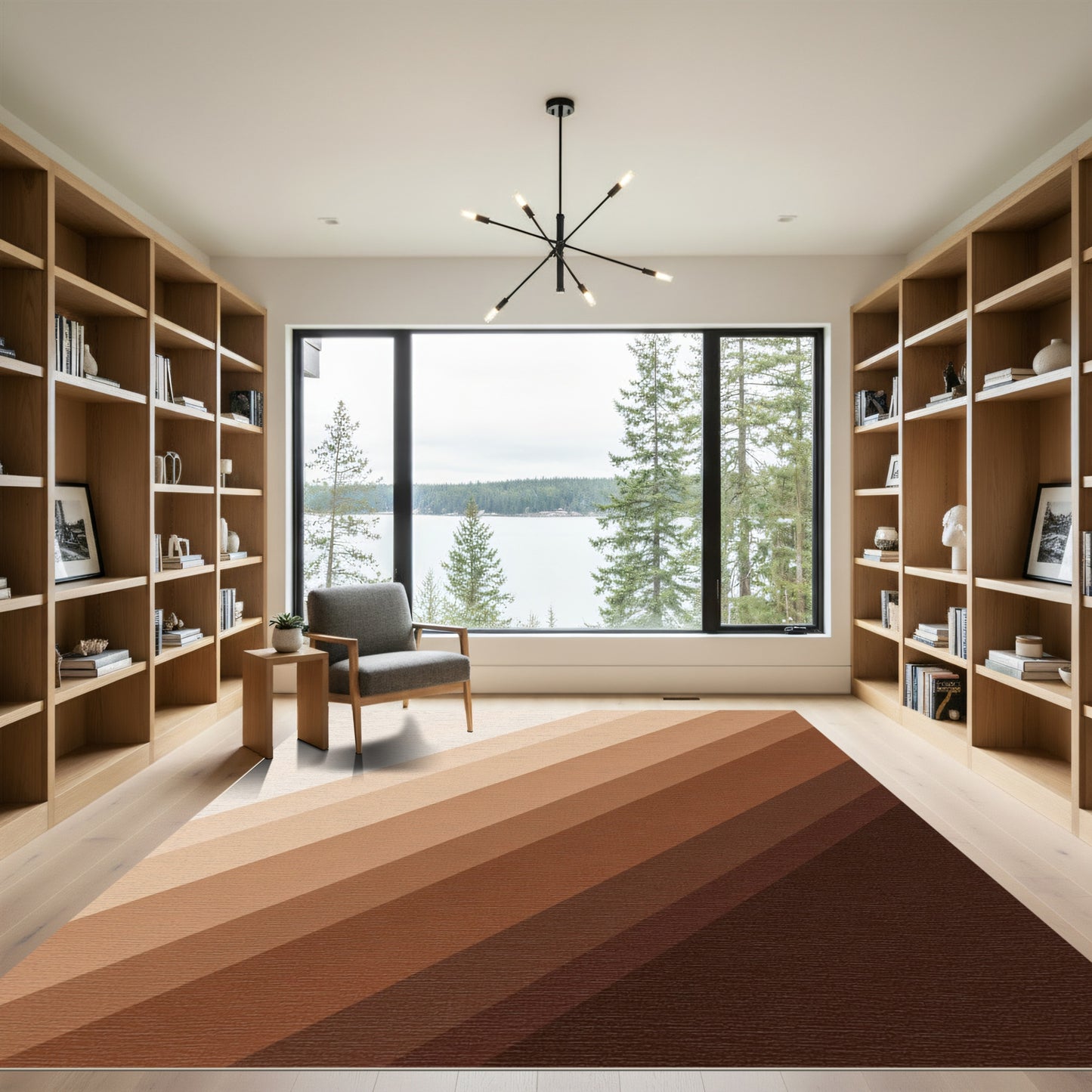 Warm Gradient Diagonal Stripe Rug