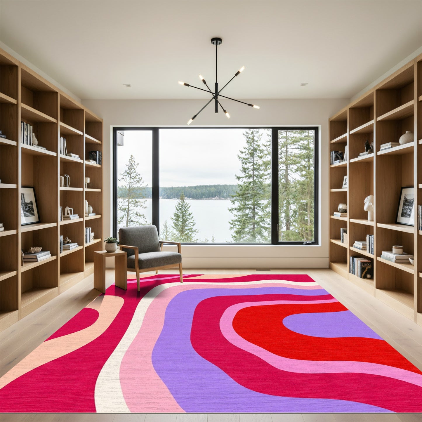 Groovy Red Pink Purple Swirl Rug