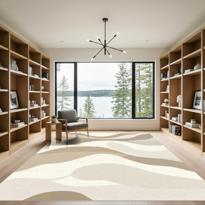 Neutral Dune Waves Abstract Rug
