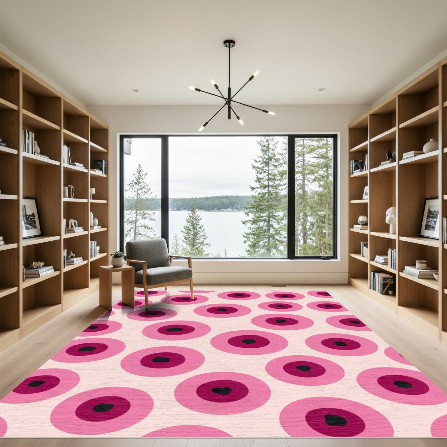 Pink Cherry Blossom Dot Rug