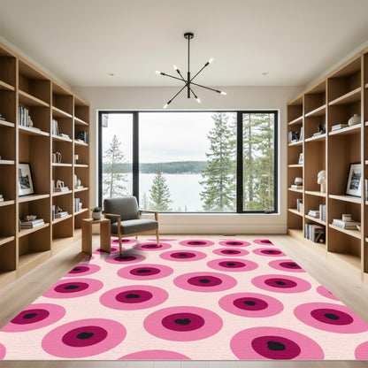 Pink Cherry Blossom Dot Rug