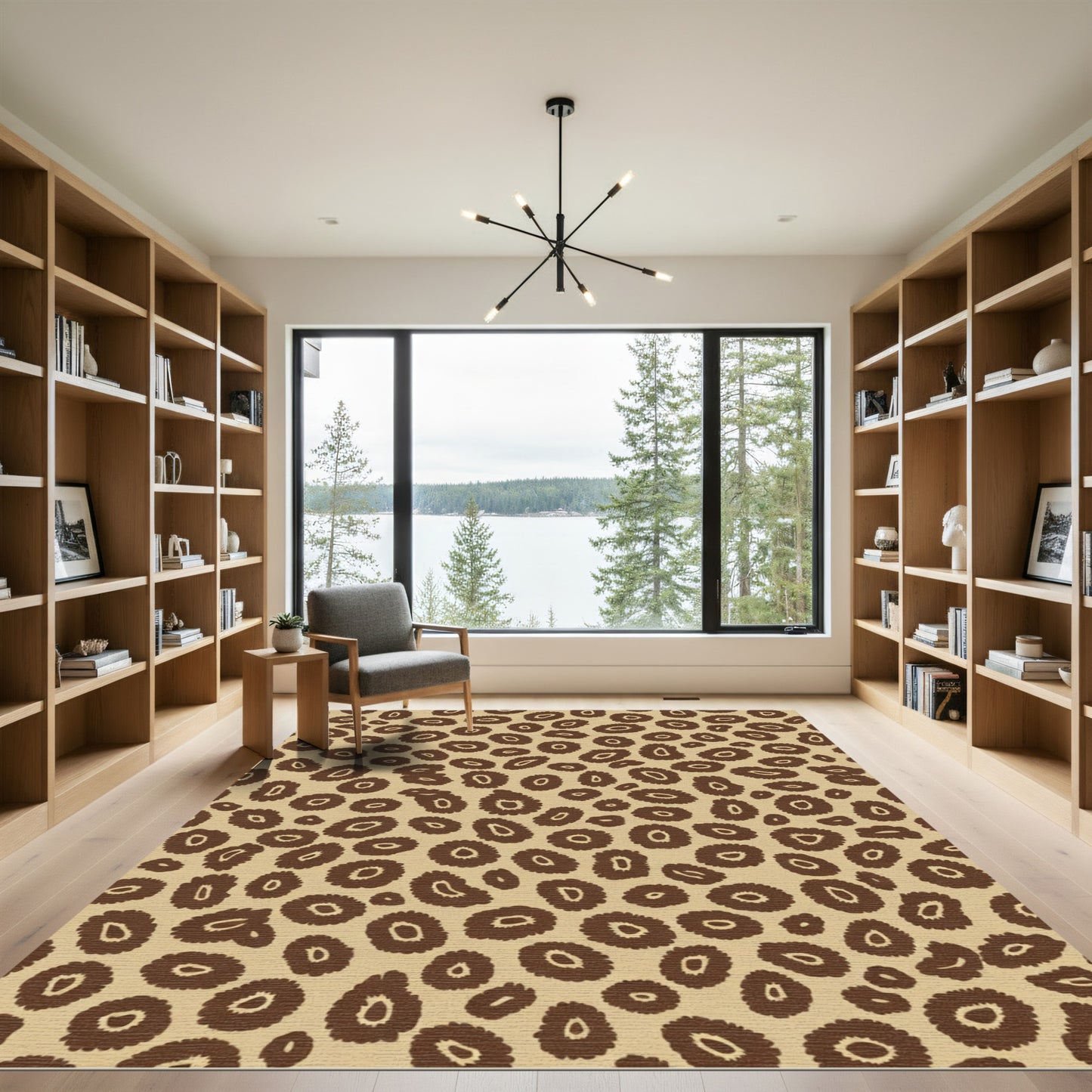 Brown Leopard Spot All Over Rug