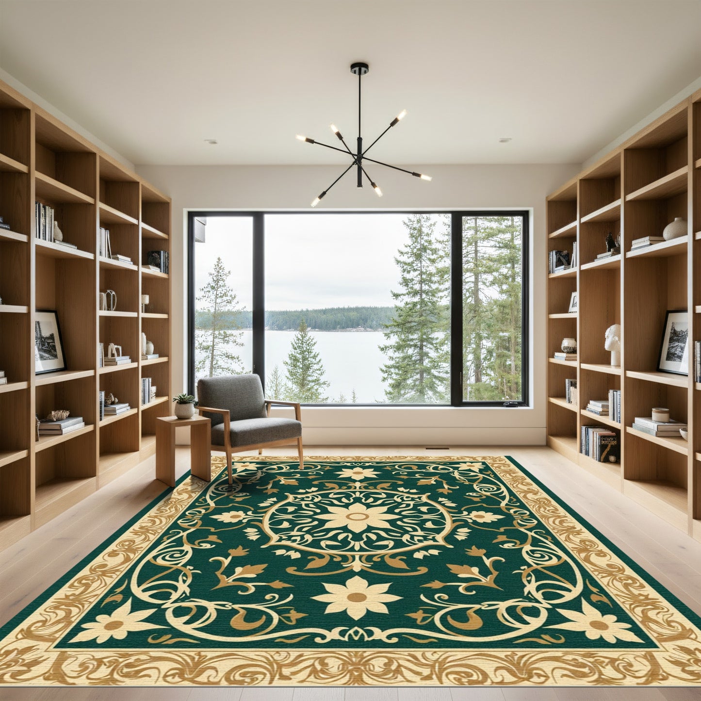 Deep Forest Flourish Bloom Rug