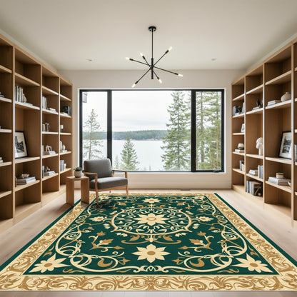 Deep Forest Flourish Bloom Rug