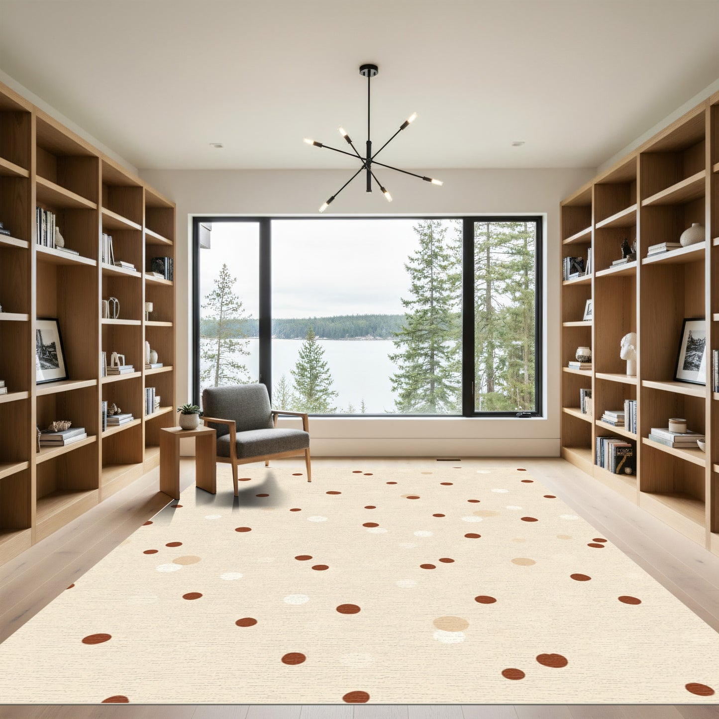 Neutral Tone Scattered Dot Rug